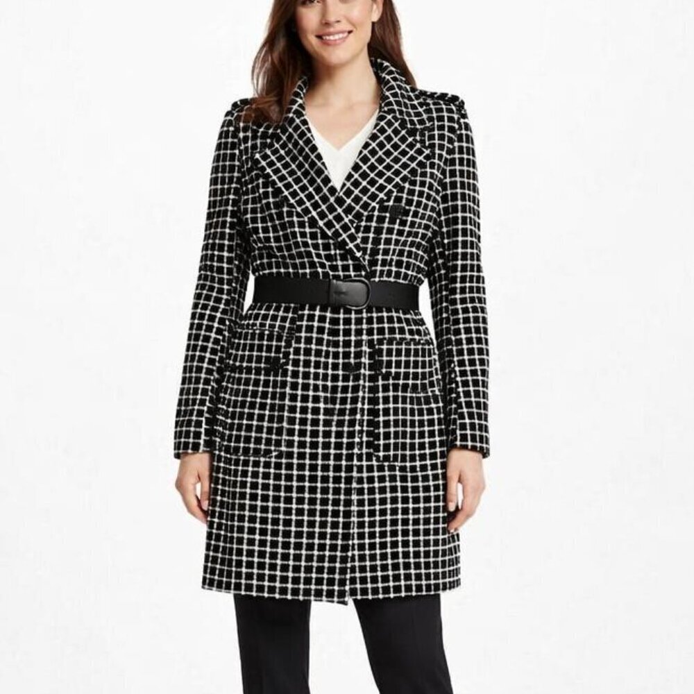 Franco Mirabelli Military Style Double Breasted Wool Coat sz 12